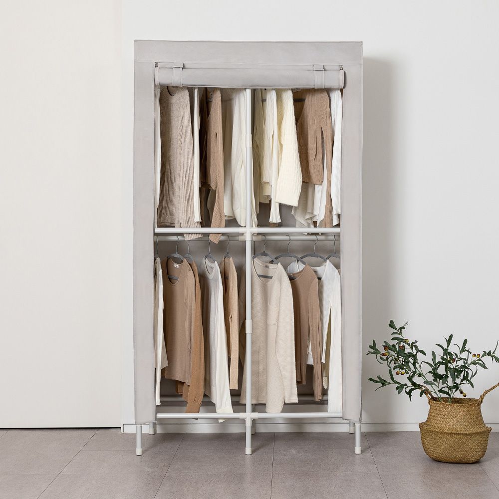 MF매직하우스 윈도우 선반 커버옷장 무볼트 드레스룸 행거 8type - 2단더블_화이트그레이 