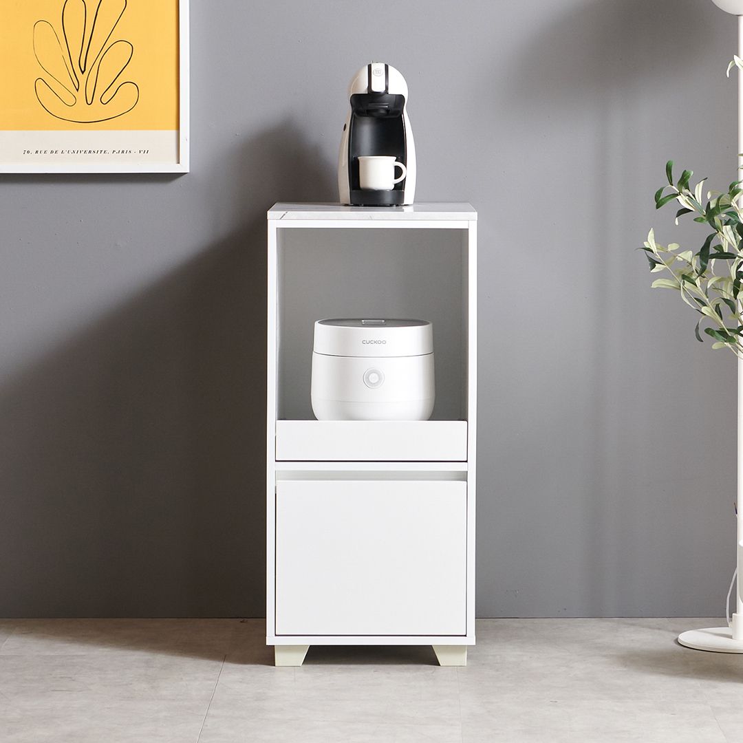 홈스빌 블레스 광파 900 주방수납장 오븐 밥솥 렌지대 수납 틈새 슬라이딩 보조 조리대 - 틈새장_화이트