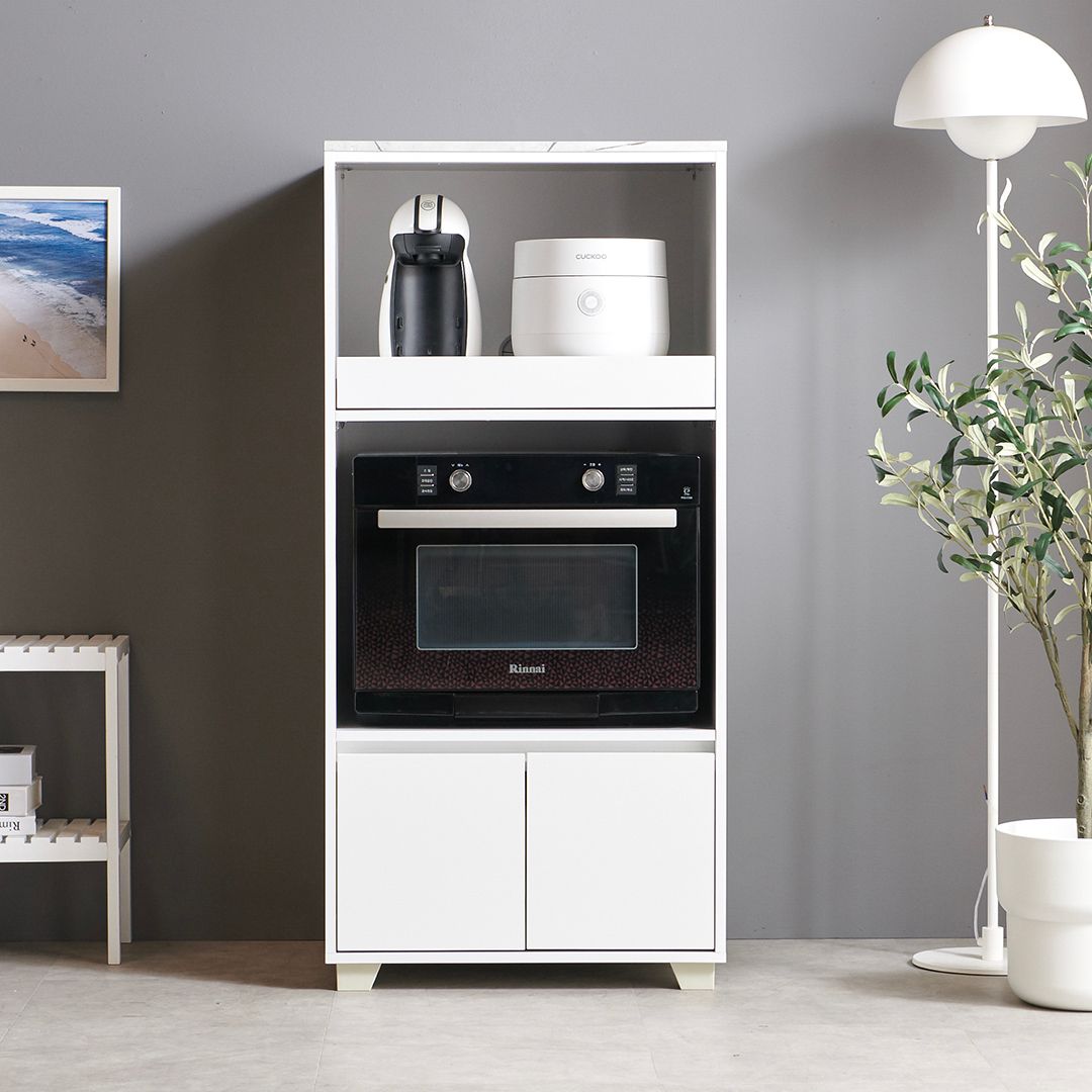 홈스빌 블레스 광파 1200 주방수납장 오븐 밥솥 렌지대 수납 슬라이딩 - 렌지대_화이트