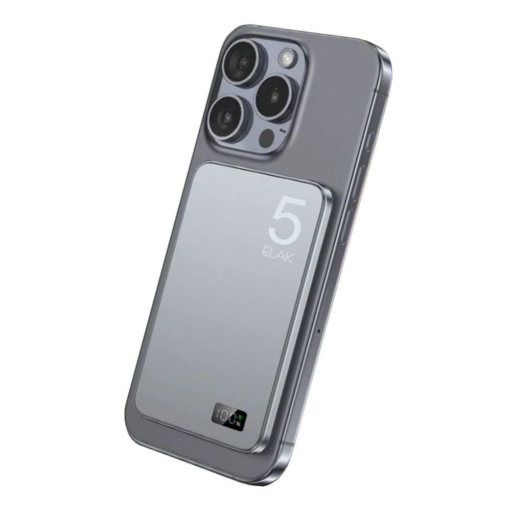 엘락 3in1 맥세이프 슬림 보조배터리 5,000mAH 애플워치 에어팟 충전 - 스페이스 그레이