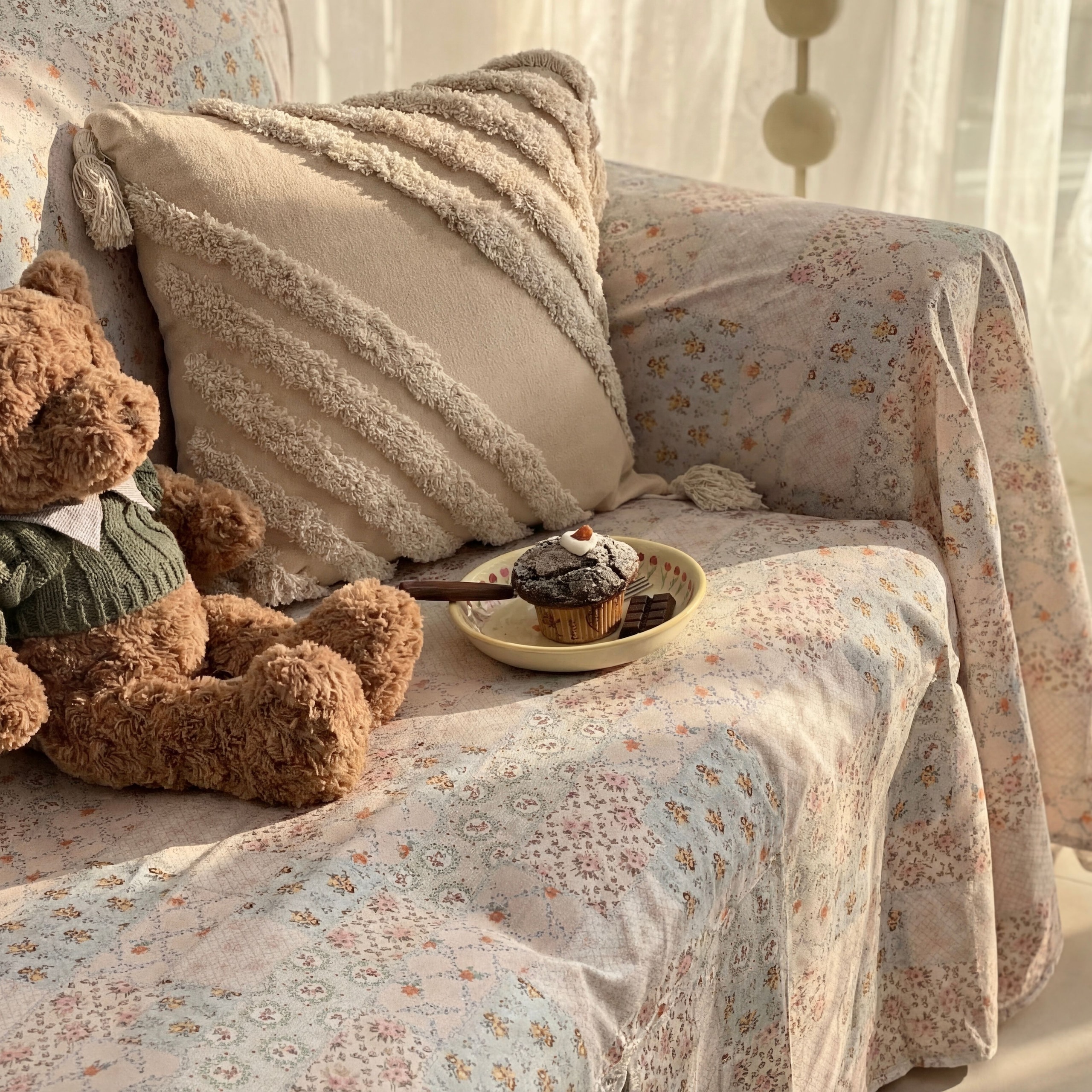 에르엔 플라워 패치워크 빈티지 코튼 모던 소파커버 소파덮개 4size - 260 x 210 cm (2인용)_모던 타입