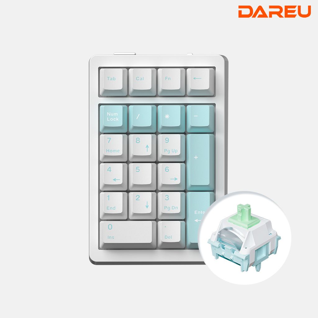 다얼유 EK21 유 무선 기계식 넘패드 넘버패드 - 아이스블루_클라우드축