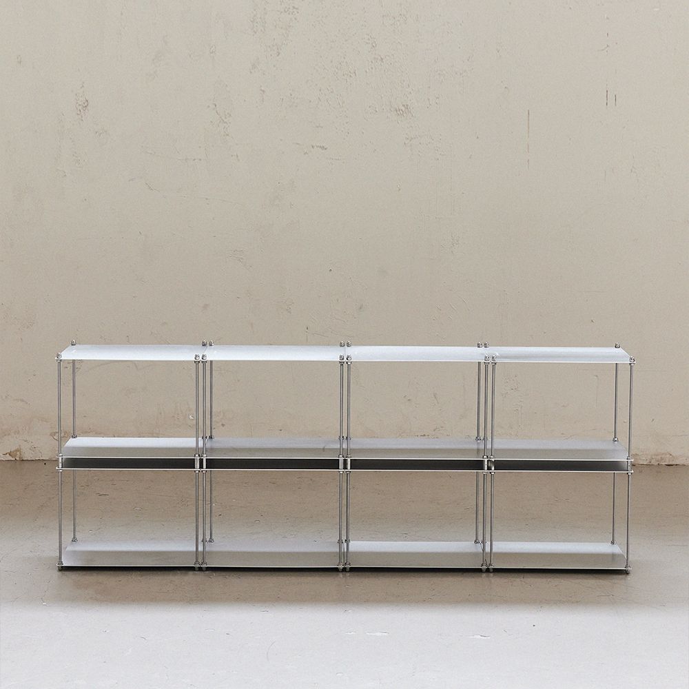 rhombus lab 8段 モジュールラック シルバー スチール 幅 80cm 高さ