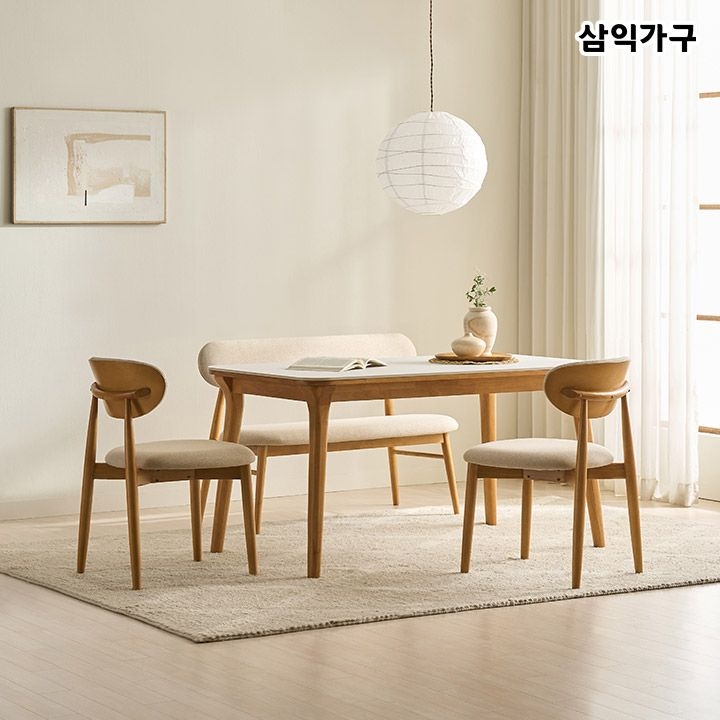 식탁 > 나폴리 포세린 세라믹 4인용 원목 식탁 1400 테이블/의자 세트 | 오늘의집 쇼핑