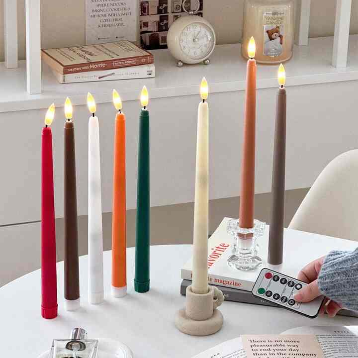 カラフルテーパーキャンドル LED リモコンバージョン［8色］