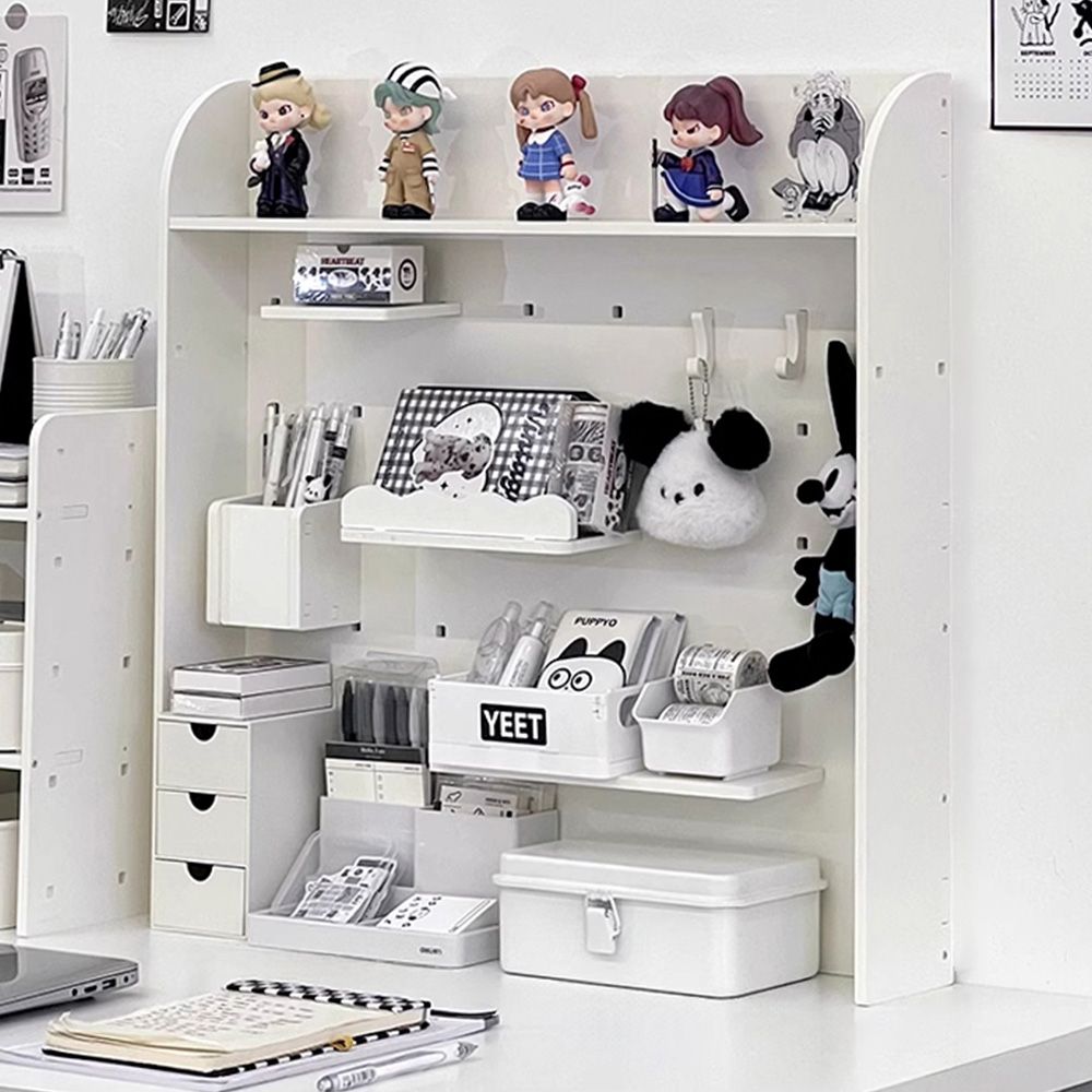 [오늘출발] [신상품] 루시아이 타공보드 오거나이저 책상 선반 우드 타공판 무타공 벽선반 - H타입