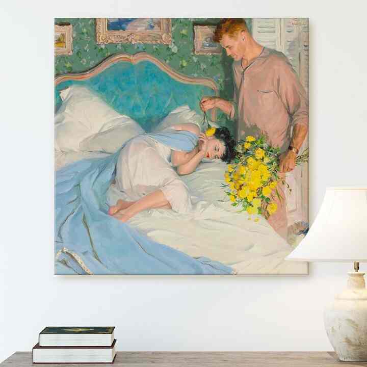 【Tom Lovell】Day Of Yellow Flowers キャンバスアート