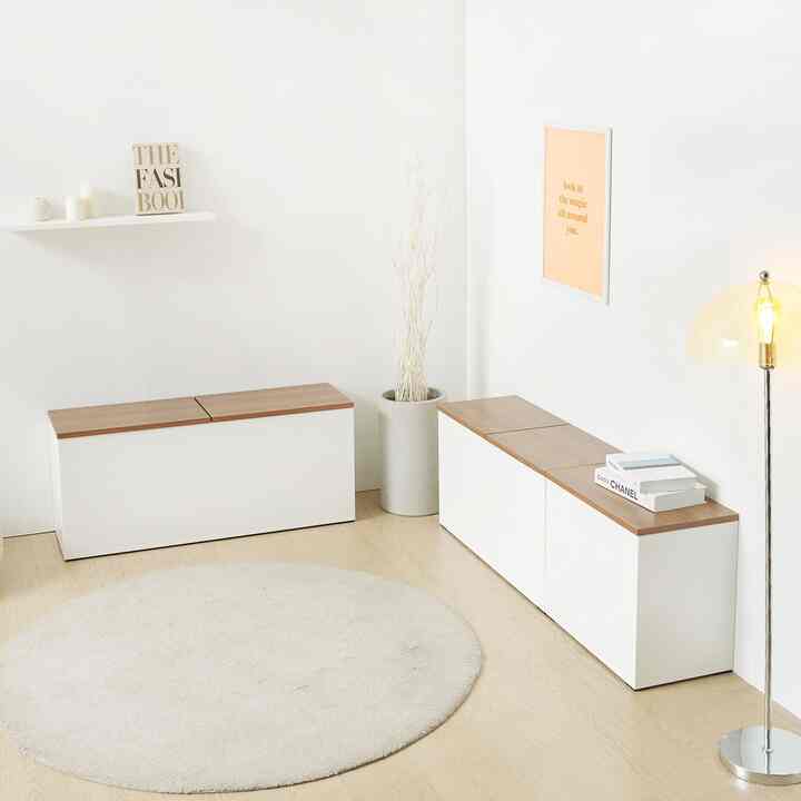 玄関・ベランダ用 収納ベンチ［4色・3サイズ］