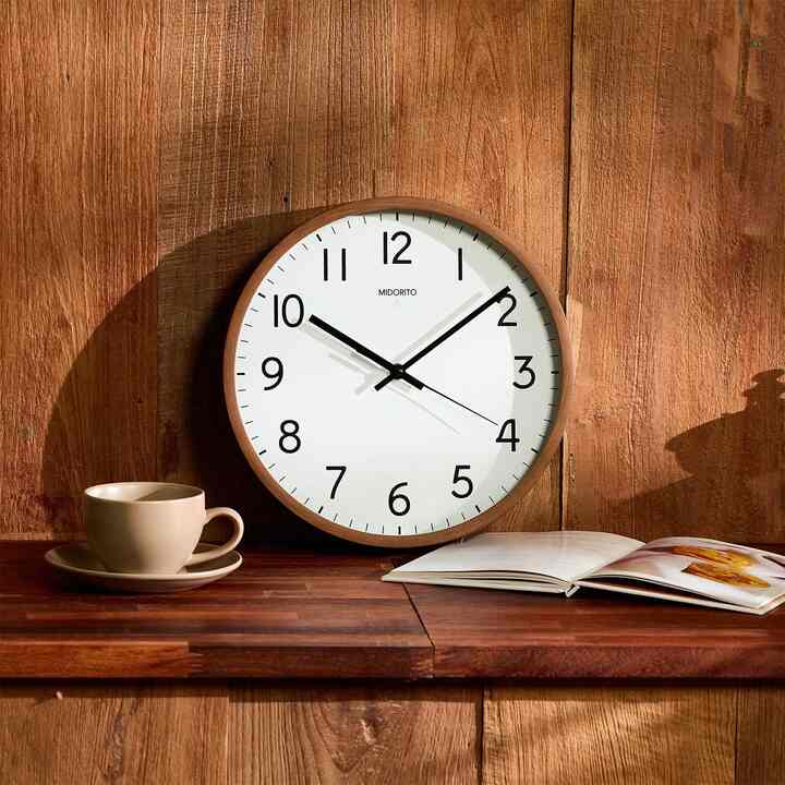 静音 アンティーク ウッド 壁がけ時計［2色］