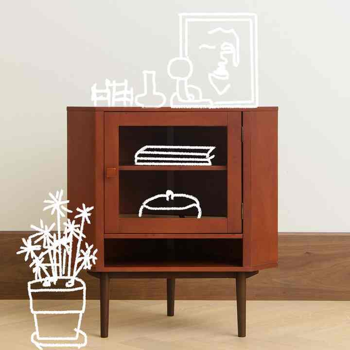 neu SKAGEN コーナーガラスキャビネット