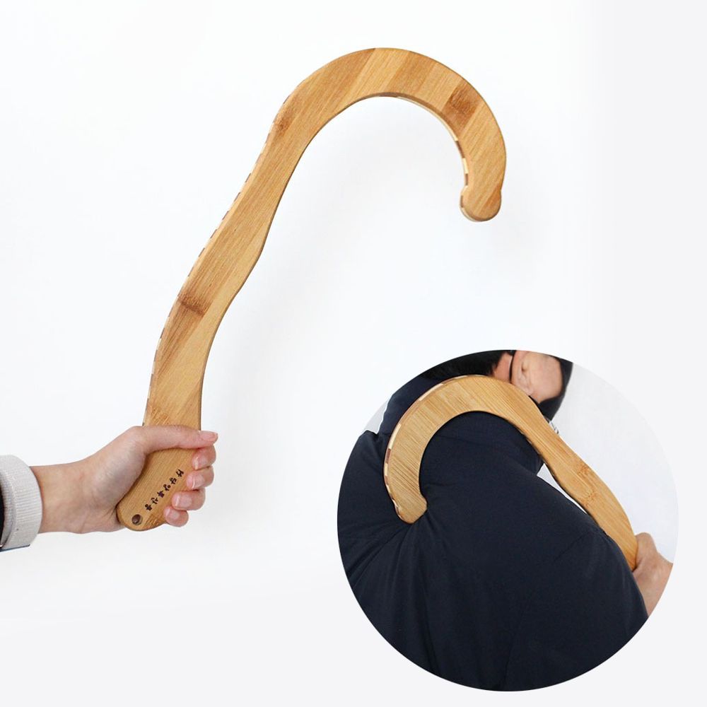 더담고 담양 대나무 갈고리 안마기 l 물음표 등 승모근 마사지 나무 뿌리 오십견 목 근육 등긁개