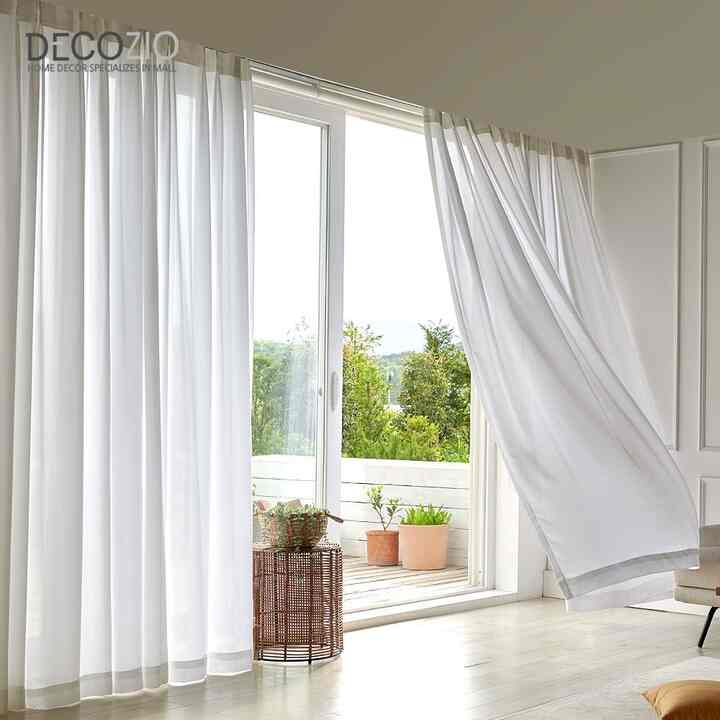 ホワイト フレンチプリーツ シフォンカーテン