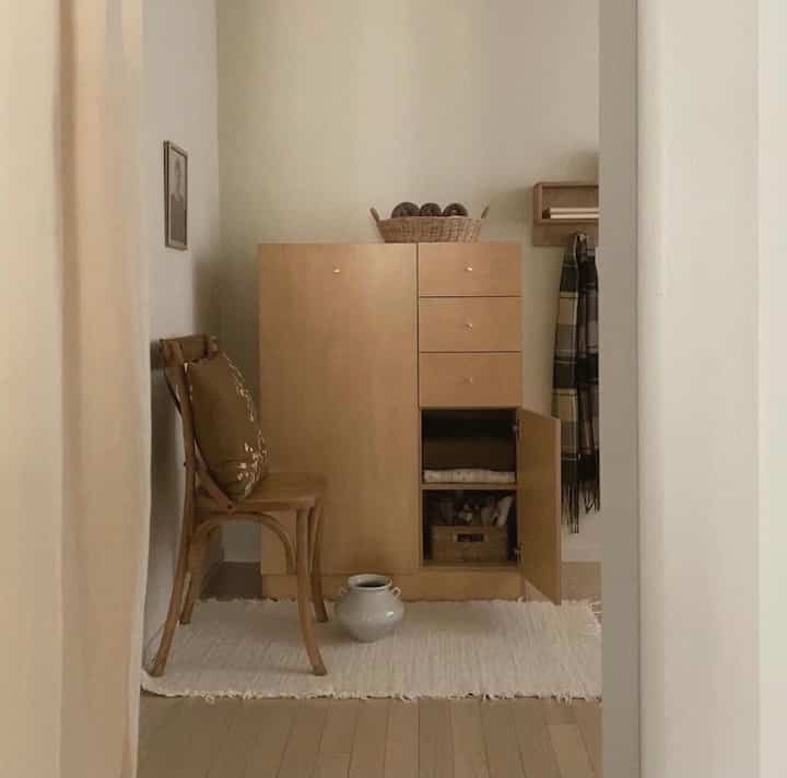 スモールクローゼット 天然木 ワードローブ キッズ用収納