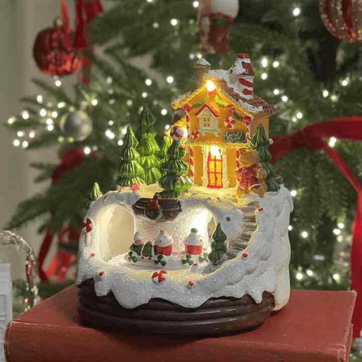 LED クリスマスオブジェ 動く電車 オルゴール［3種］