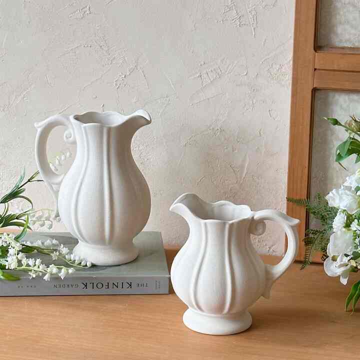 マットセラミックジャグ フラワーベース［2サイズ］