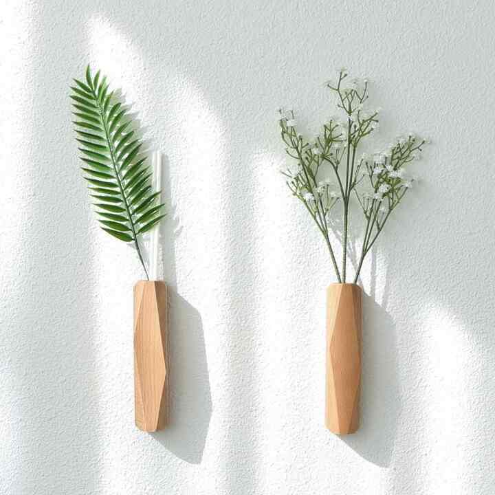 Wall-Mounted Wooden Diffuser Vase