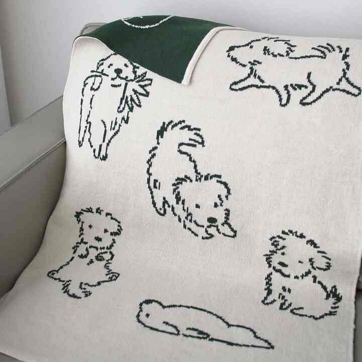 Puppy Reversible Knit Blanket