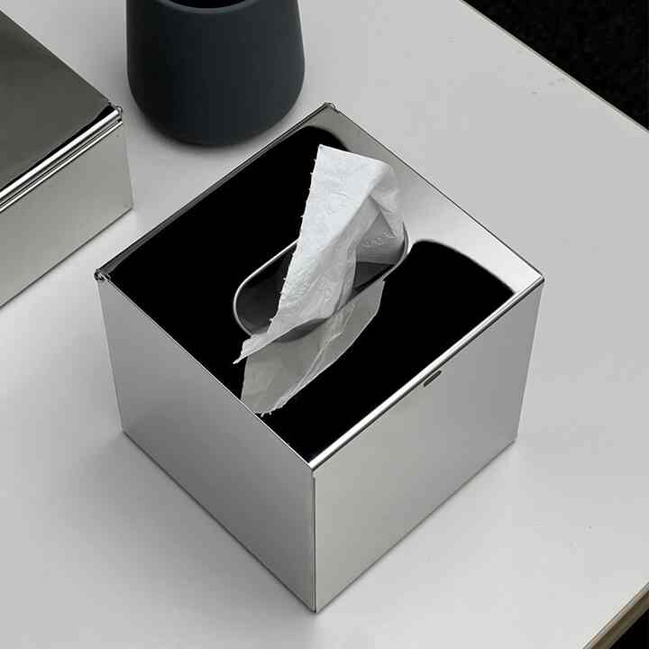 ステンレス304製 光沢仕上げ ティッシュケース／ナプキンホルダー［2サイズ］
