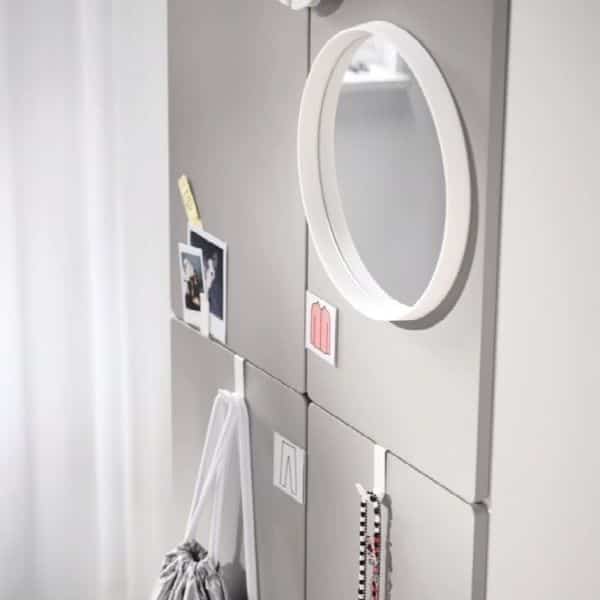 HÄNGIG ヘンギグ ミラー, ホワイト/丸形, 26 cm