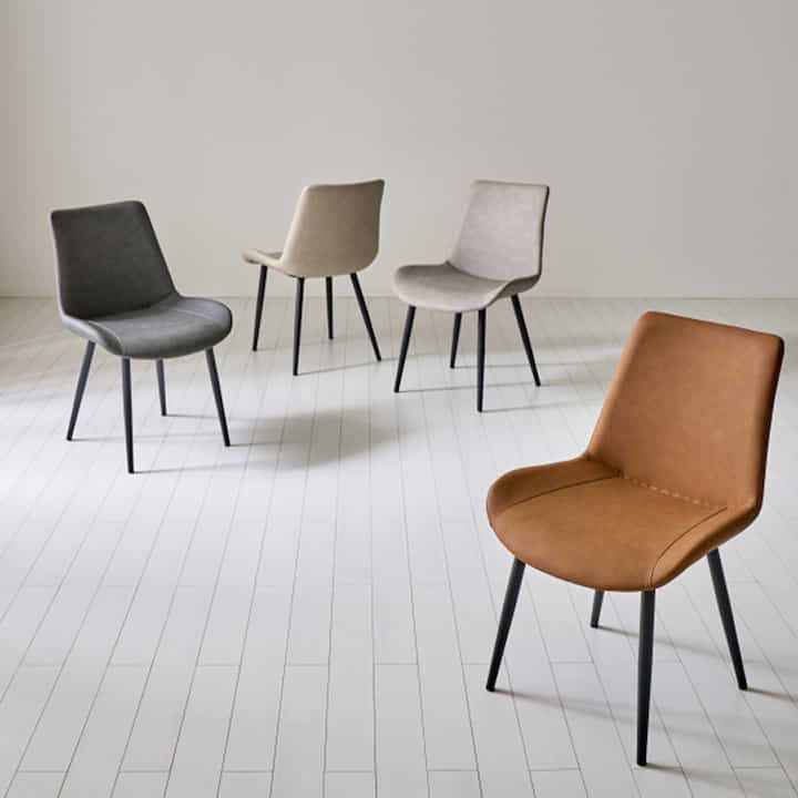 Curved Upholstered Dining Chair Set of 2