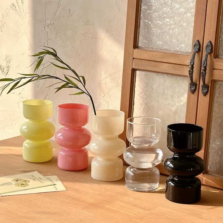 Tiered Opaque Glass Vase