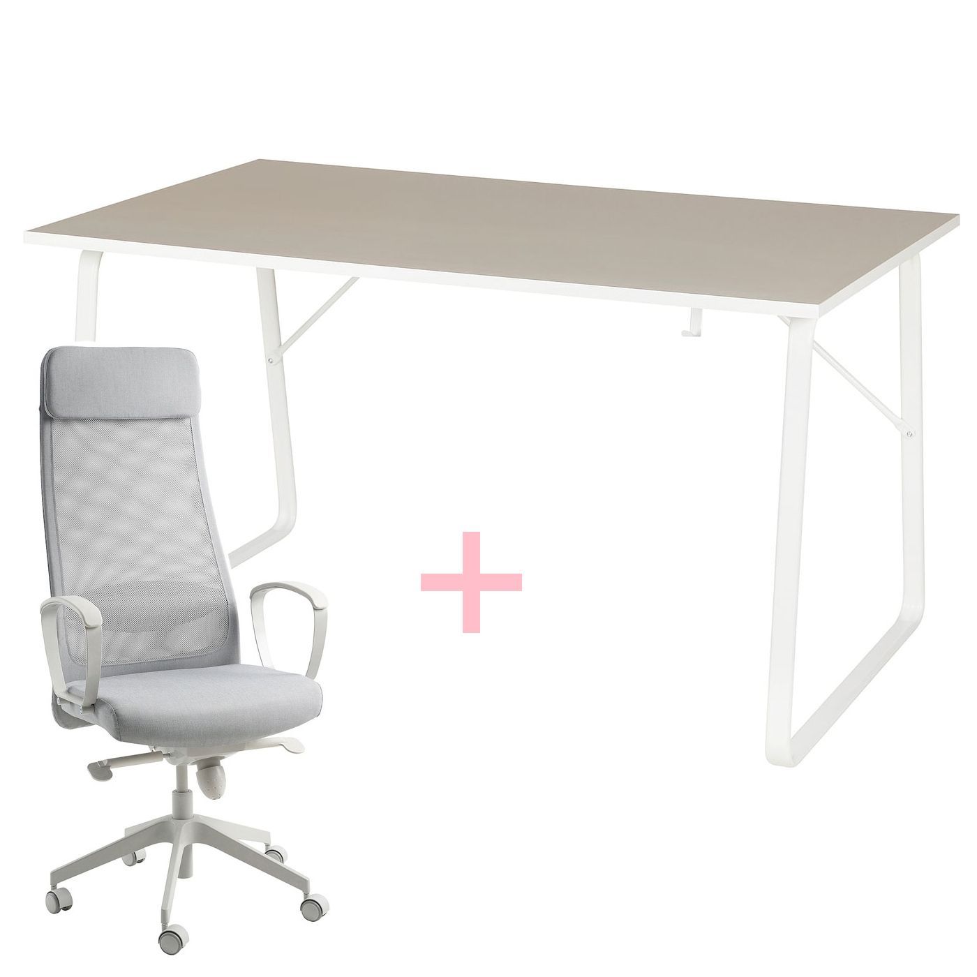 이케아 후부스펠라레+마르쿠스 책상 의자 세트 게이밍 사무실 140x80cm