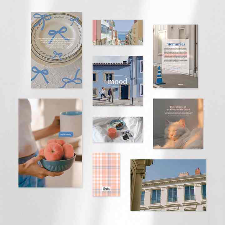 Pastel blue ポストカードセット