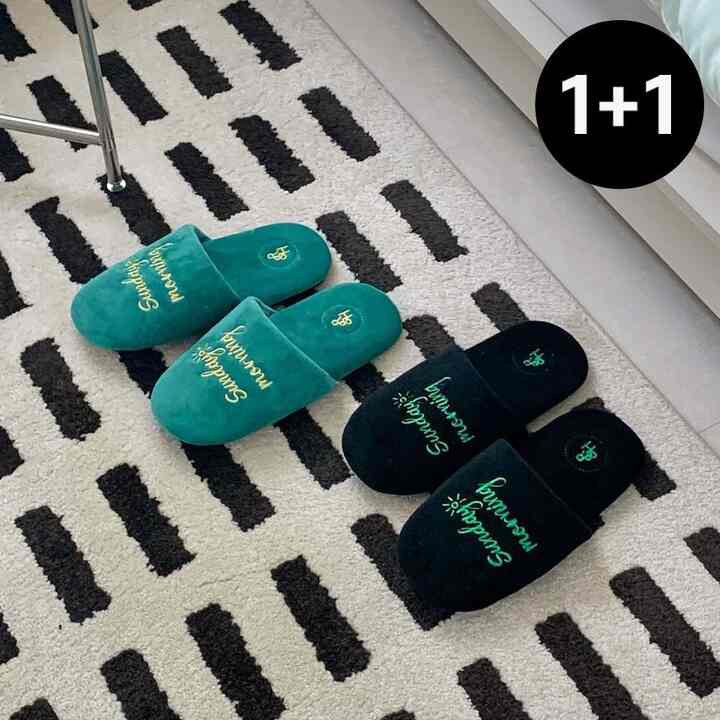 ベルベット ルームシューズ 2足セット［6色・2サイズ］