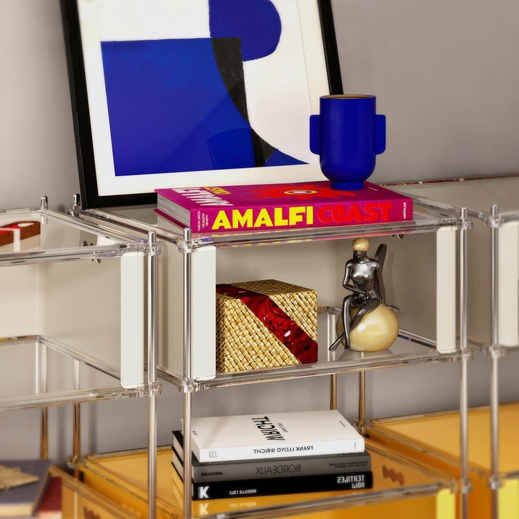 [신상품] 까비네 모듈 철제 수납 보관함 4단 선반 사이드 보드 8colors TRS-P3321C111