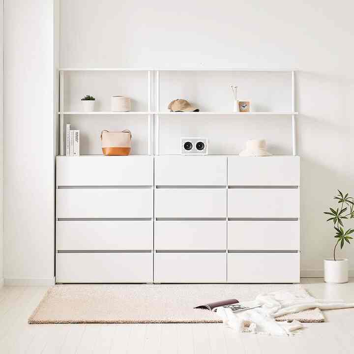 PLAIN E0 4段 キャビネット 120cm［4色］