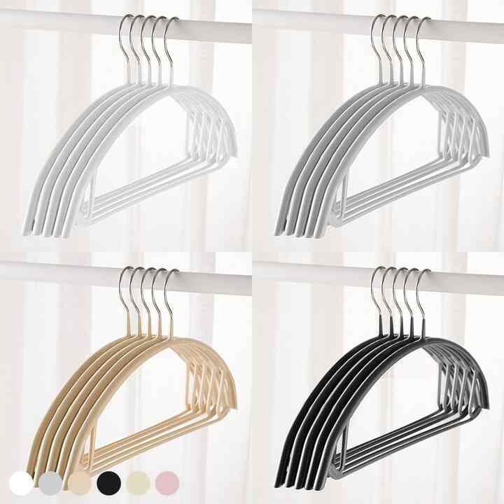 型崩れ防止 ノンスリップ スチールハンガー 30本セット［6色］