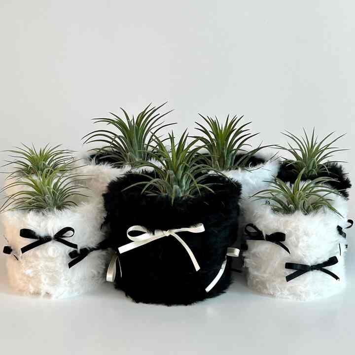 Ribbon Faux-Fur Pot Cover