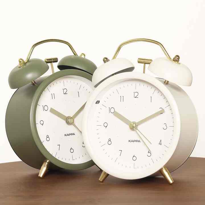クラシック ホワイト アラーム卓上時計［2色］