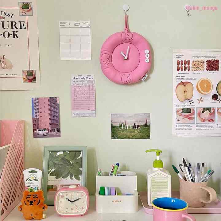 掛時計 クッション 無音［4色］