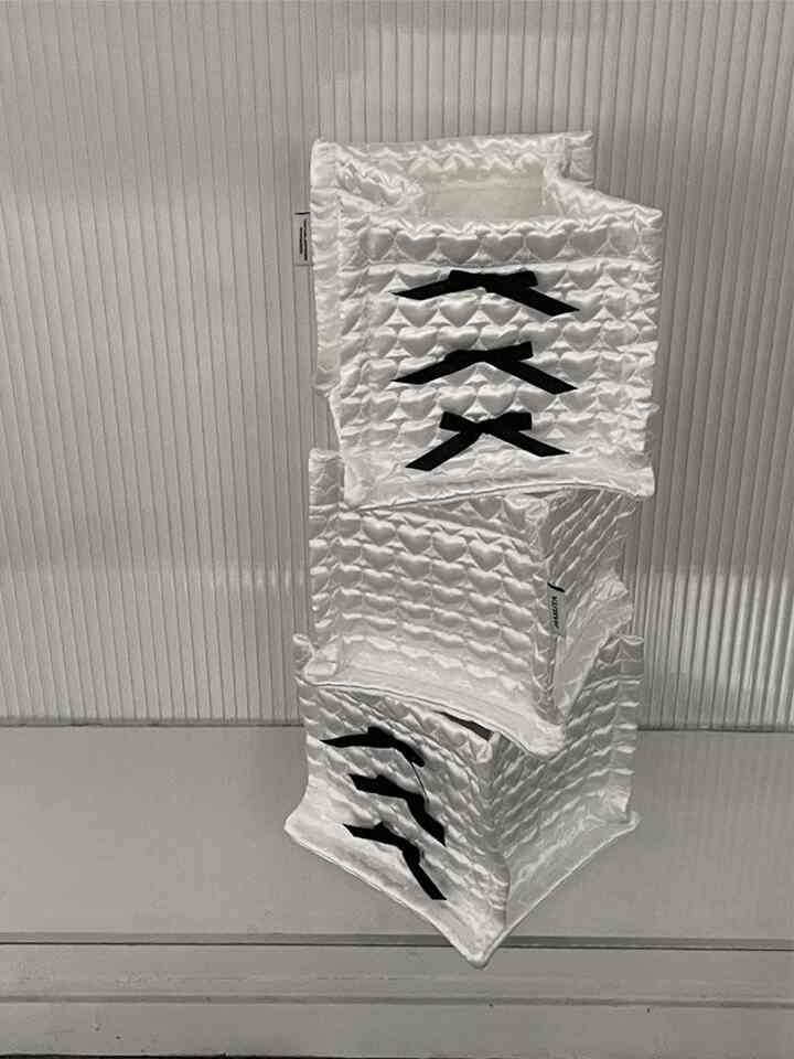 ボンボン ハートキルティング リボン バスケット