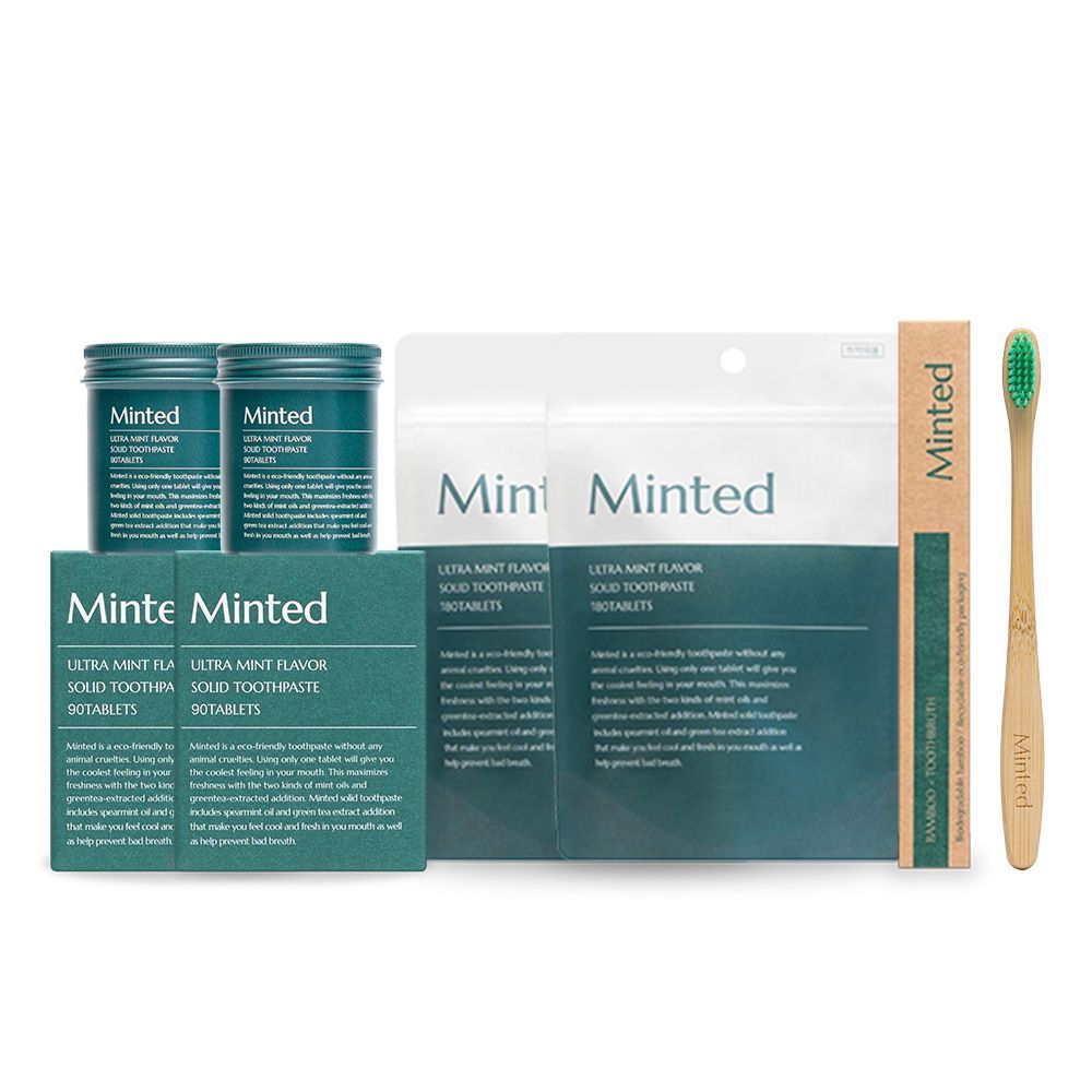 [오늘출발][신상품]민티드 천연성분으로 구취예방 울트라민트 고체치약 베이직 플러스 세트 (540정 / 9개월분)