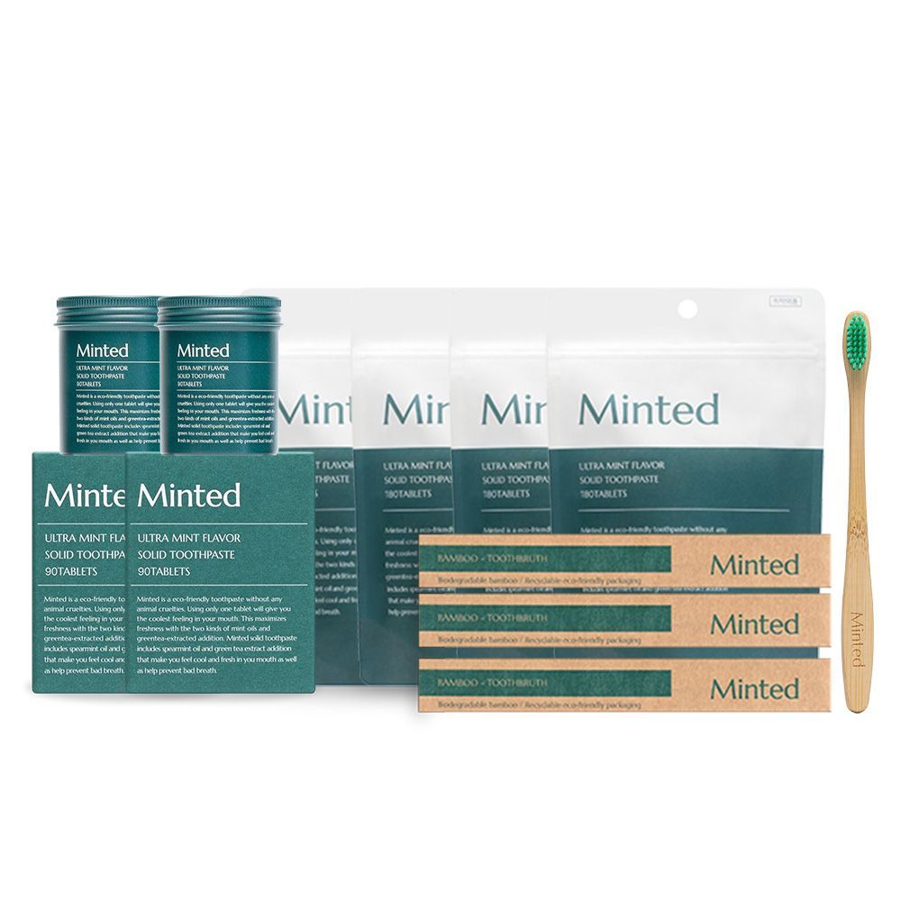 [오늘출발][신상품]민티드 천연성분으로 구취예방 울트라민트 고체치약 패밀리 세트 (900정 / 15개월분)