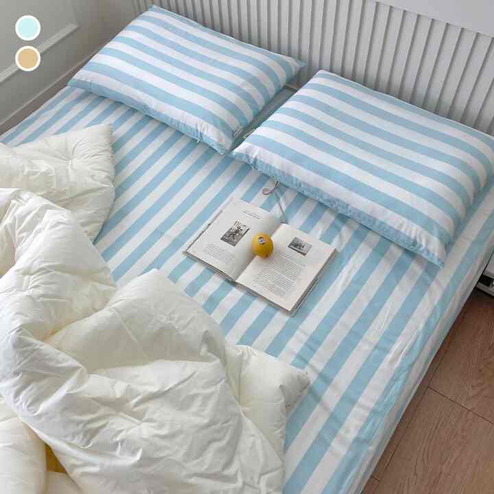ポニー ストライプ ホコリが出にくい 綿100％ マットレスカバー