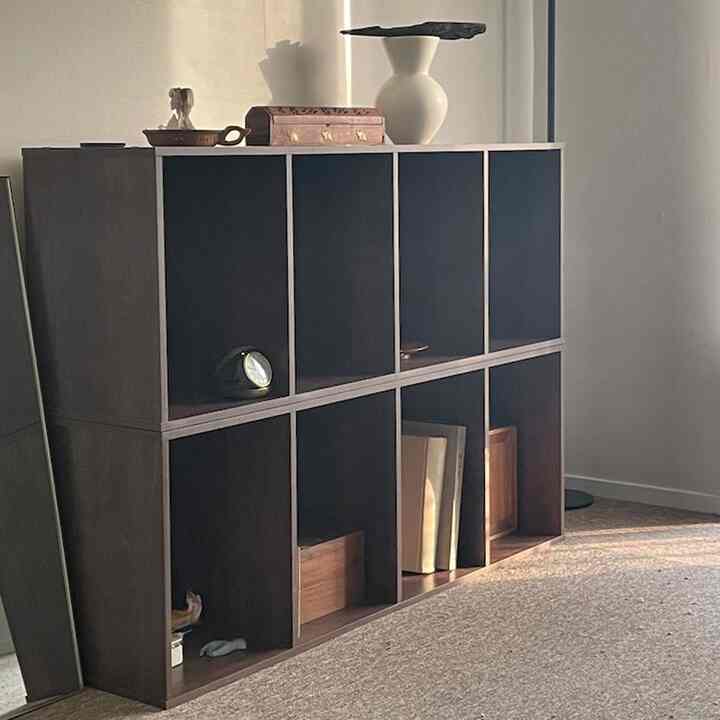 ウッド 4段 ブックシェルフ［3色］