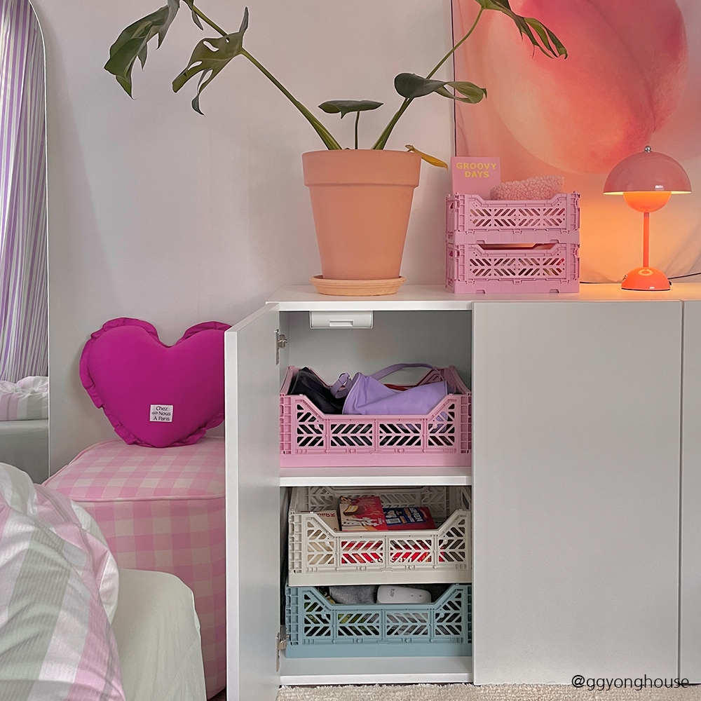 아이카사 수납 정리함 폴딩박스 M 접이식 수납박스 리빙박스