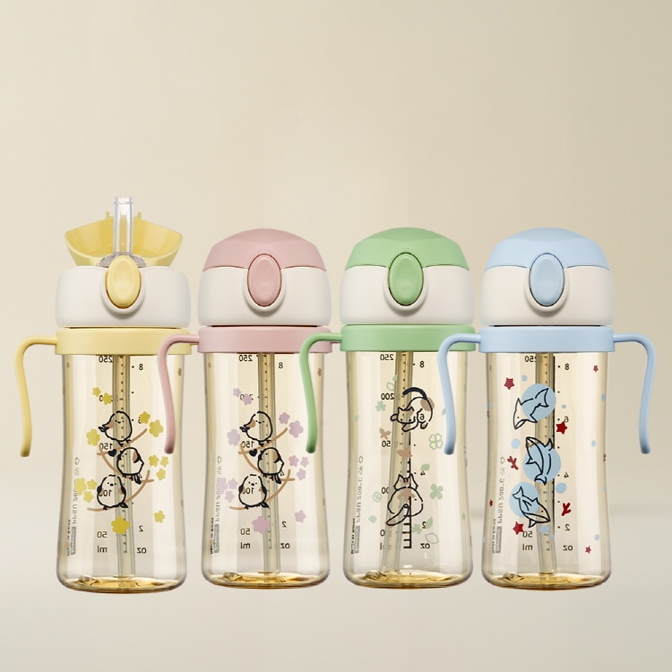 베베픽 원터치 빨대컵 아기 유아 어린이집 물병 텀블러 흘림방지 PPSU 250ml