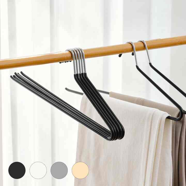 ノンスリップ加工 スチールズボンハンガー 40P［4色］