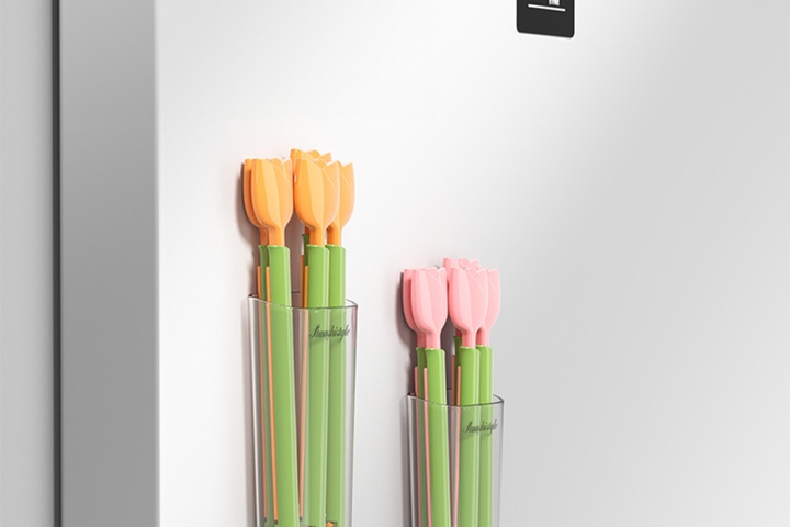 튤립모양 밀봉집게 냉장고자석 케이스 밀봉클립 봉지집게 5P