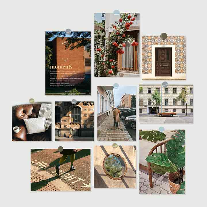 ポストカード 16個セット ブラウン ver.1