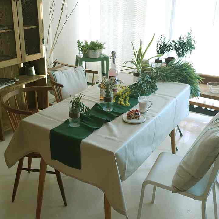 オートミールリネン 撥水テーブルクロス［4サイズ］