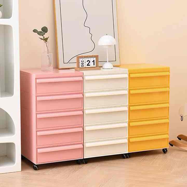 ミッドセンチュリー 引き出し式 5段 ワゴン［6色］