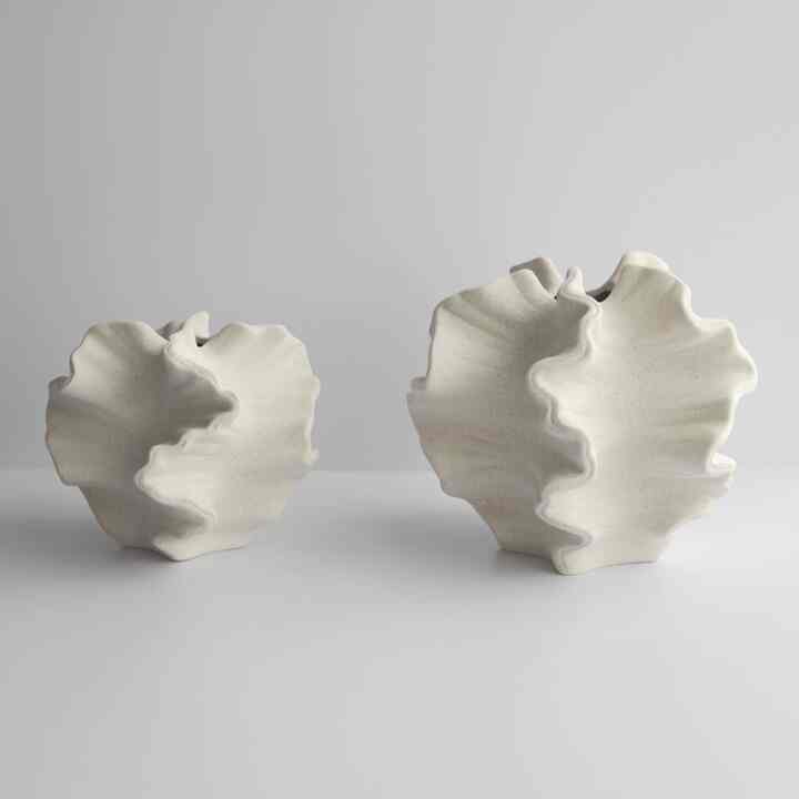 Ruffled Ceramic Vase