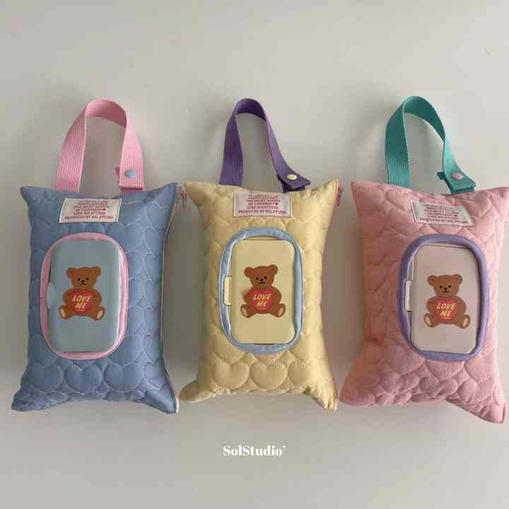 ハート キルティング ウェットティッシュケース［3色］