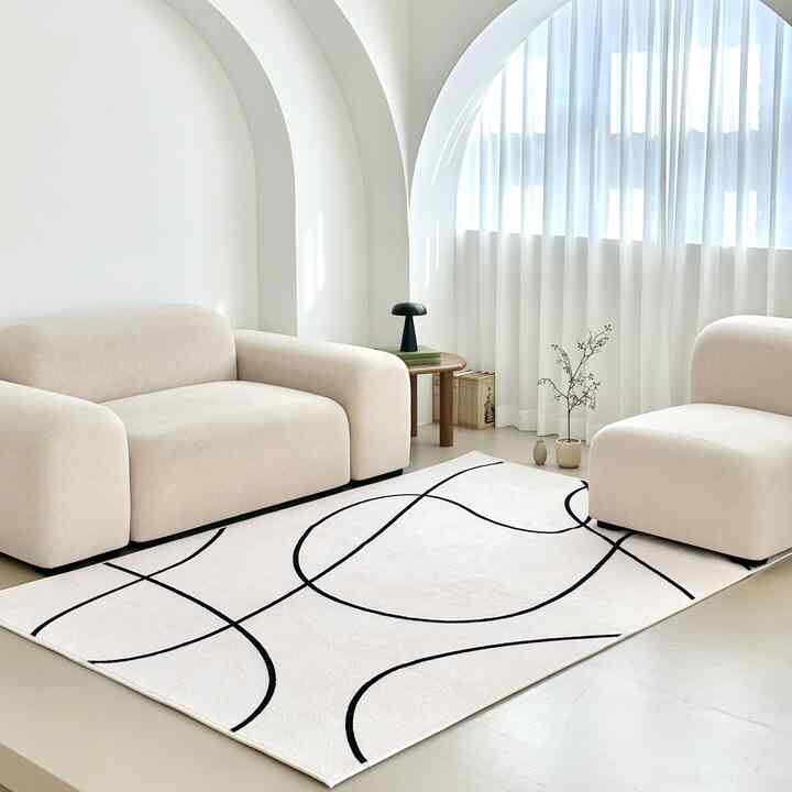 Black drawing ラグ［1色・2サイズ］