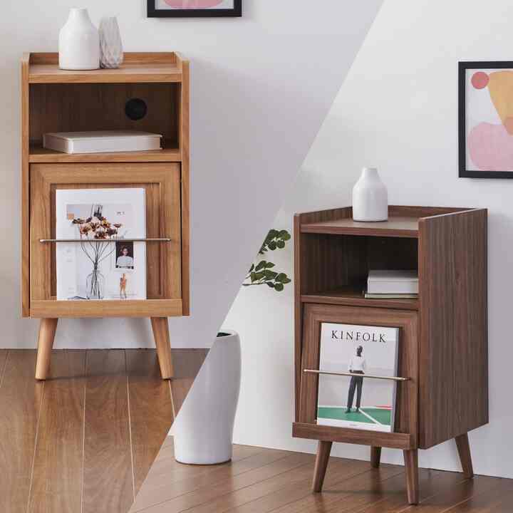 Heizle ウッド フラック扉マガジンラック［2色］